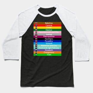 London Underground Subway Lines Baseball T-Shirt